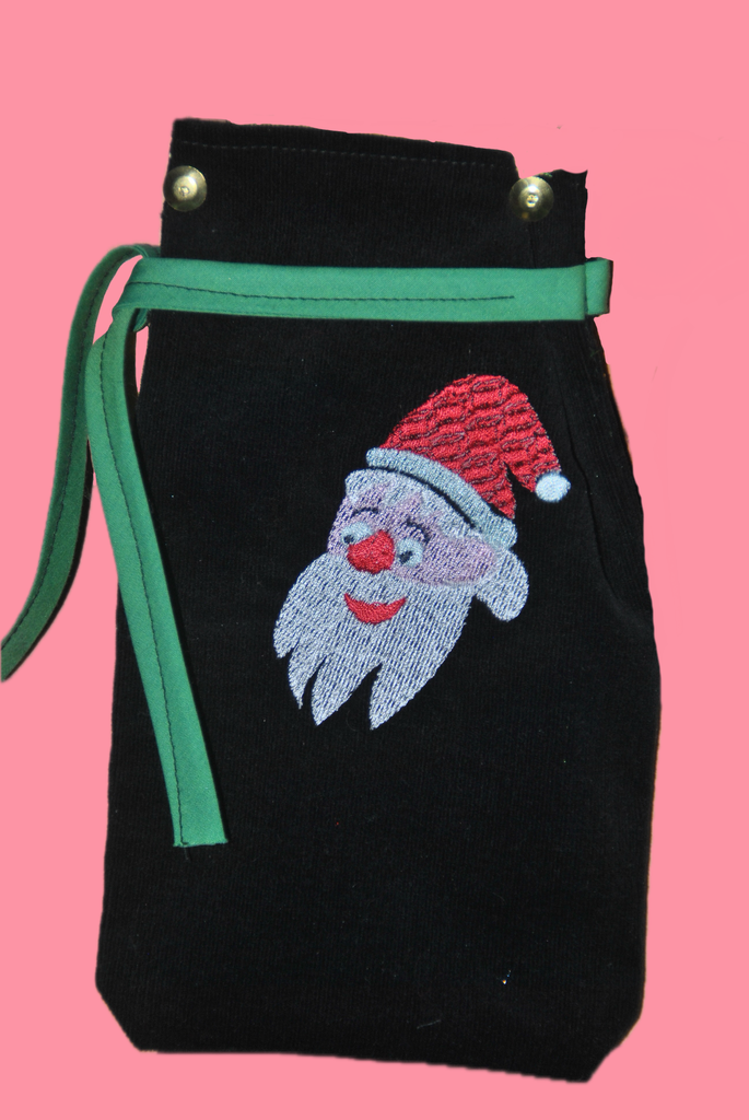 Petit sac brodé père Noël