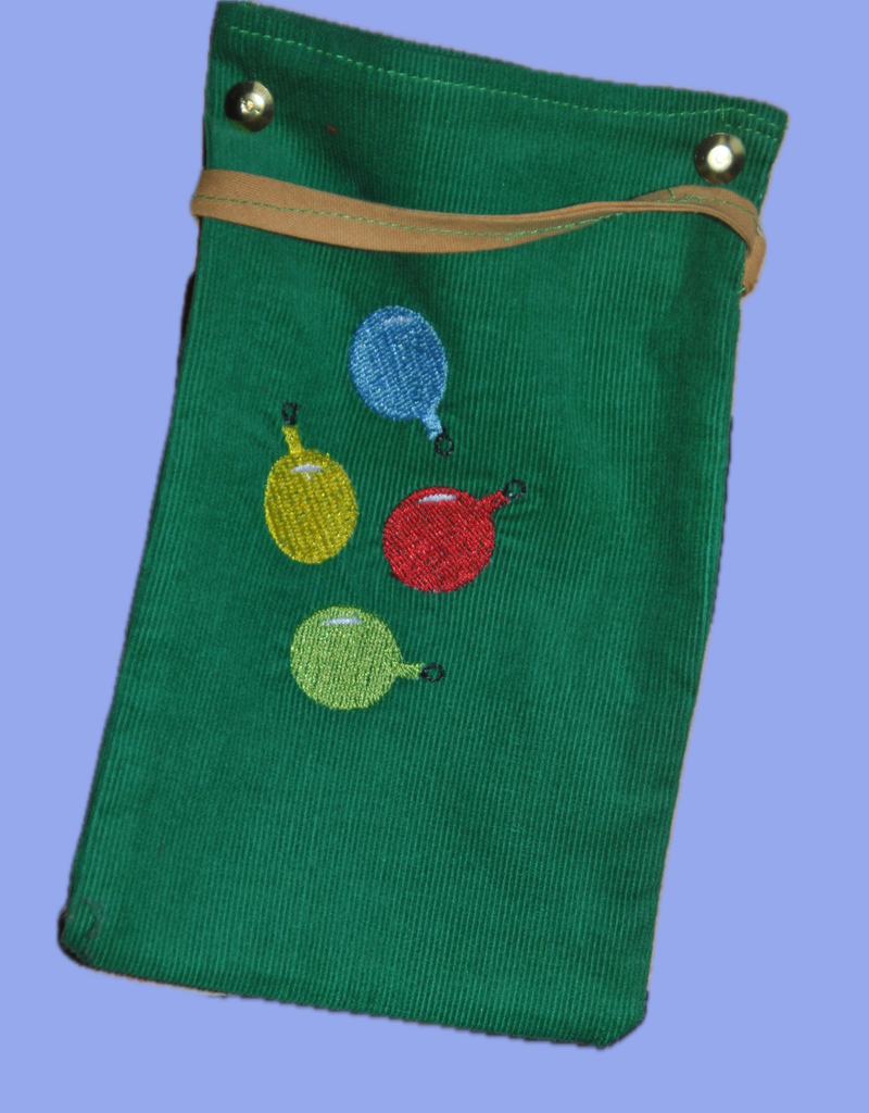 Petit sac brodé boules de Noël